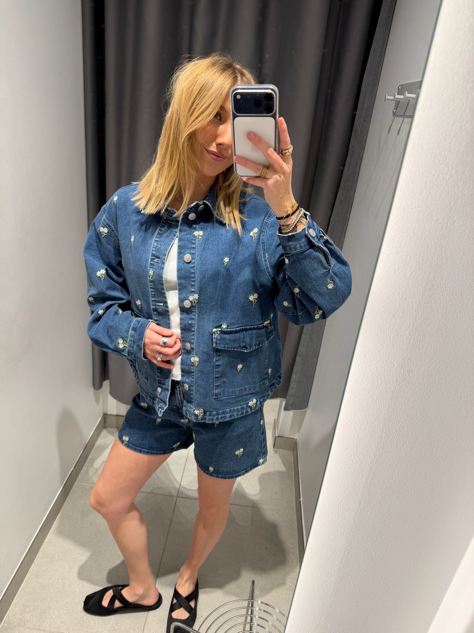 PCFLORA Denim Shirt - Medium Blue Denim